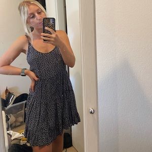 Navy blue floral brandy dress